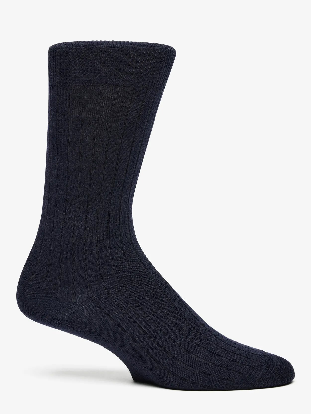 Men's merino wool ribbed knee-high socks - Dark blue