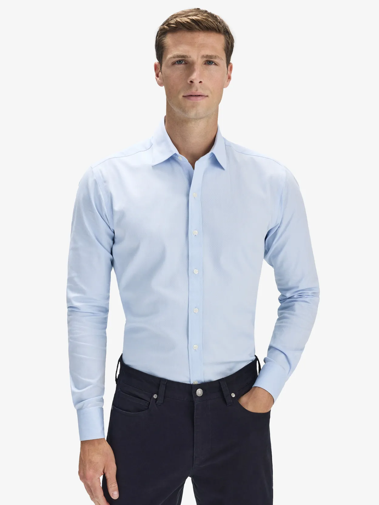 Light Blue Slim Fit Stretch Shirt