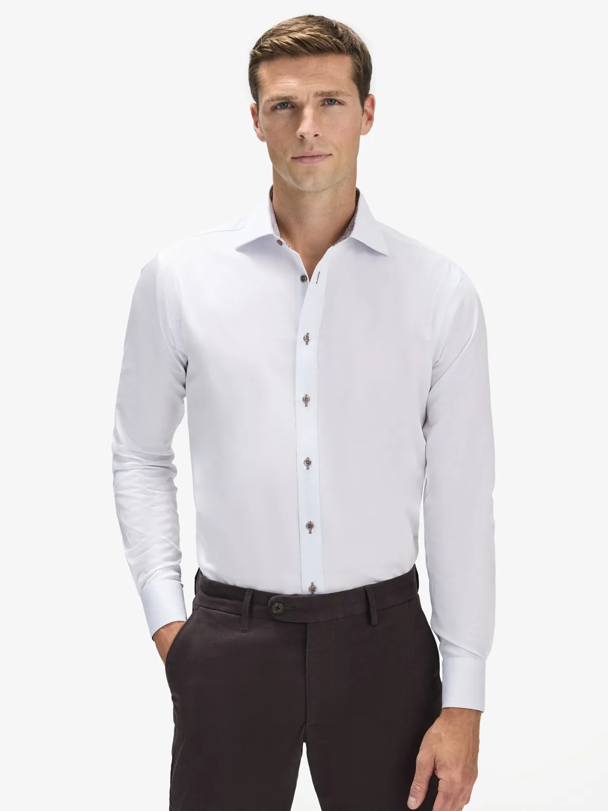 Witte Contrast Shirt Lane