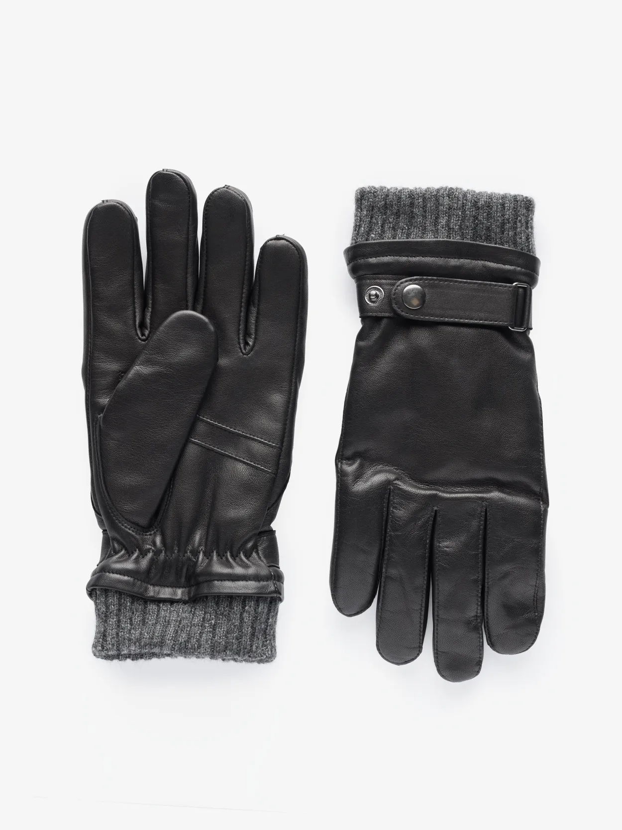 Black Leather Gloves Tignes