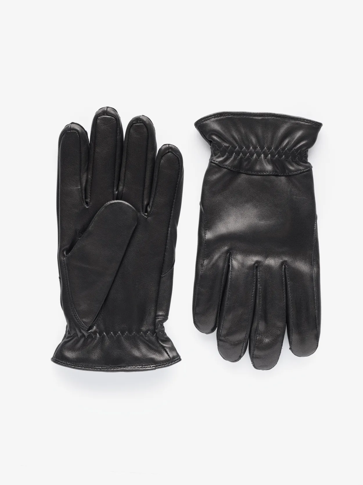 Black Leather Gloves Zinal