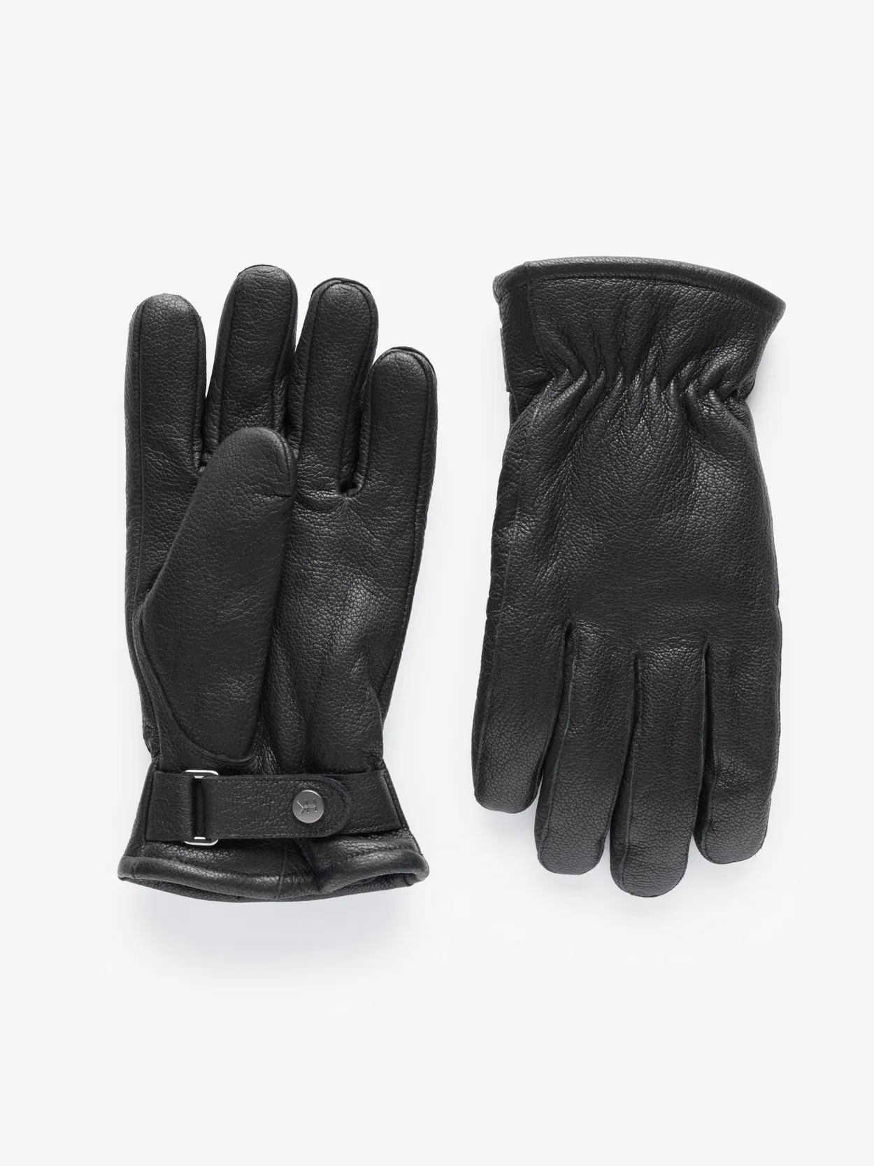 Black Leather Gloves Davos