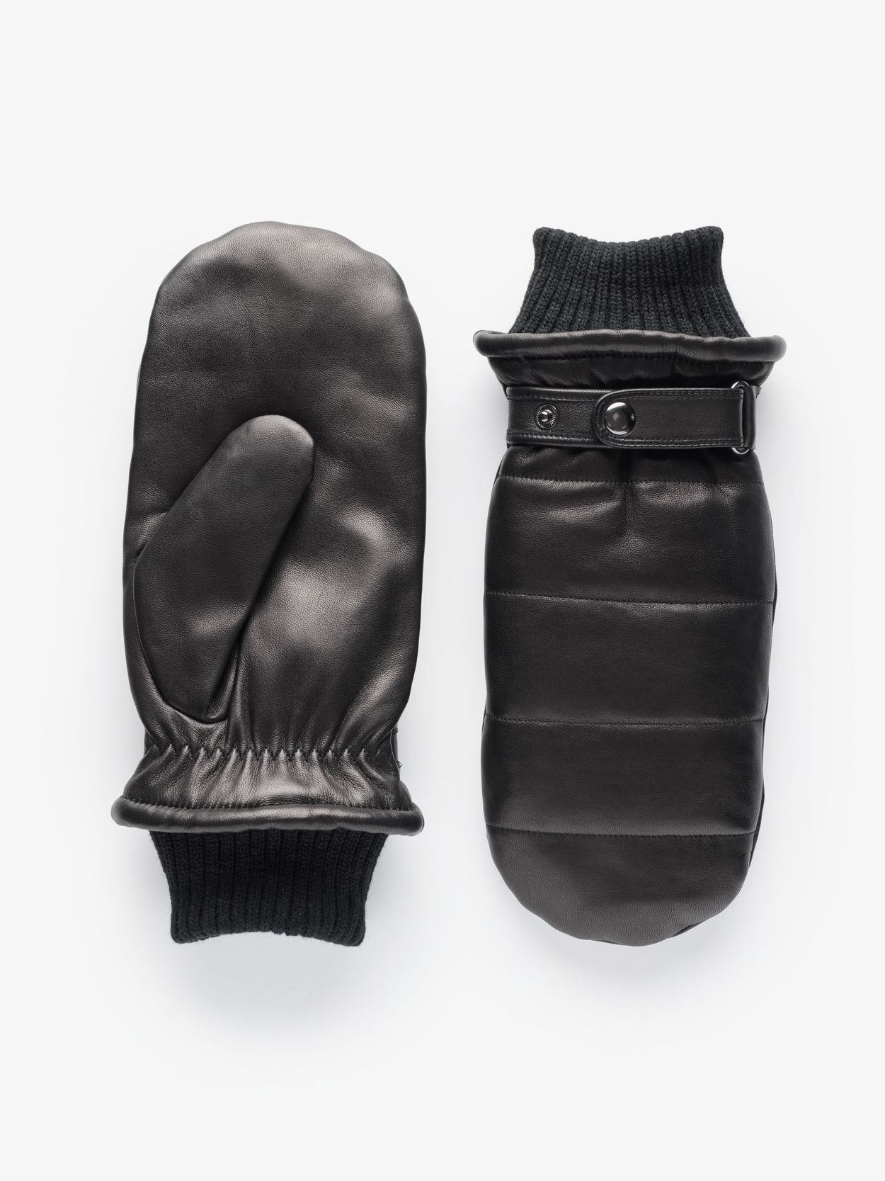 Black Leather Mittens Ellmau