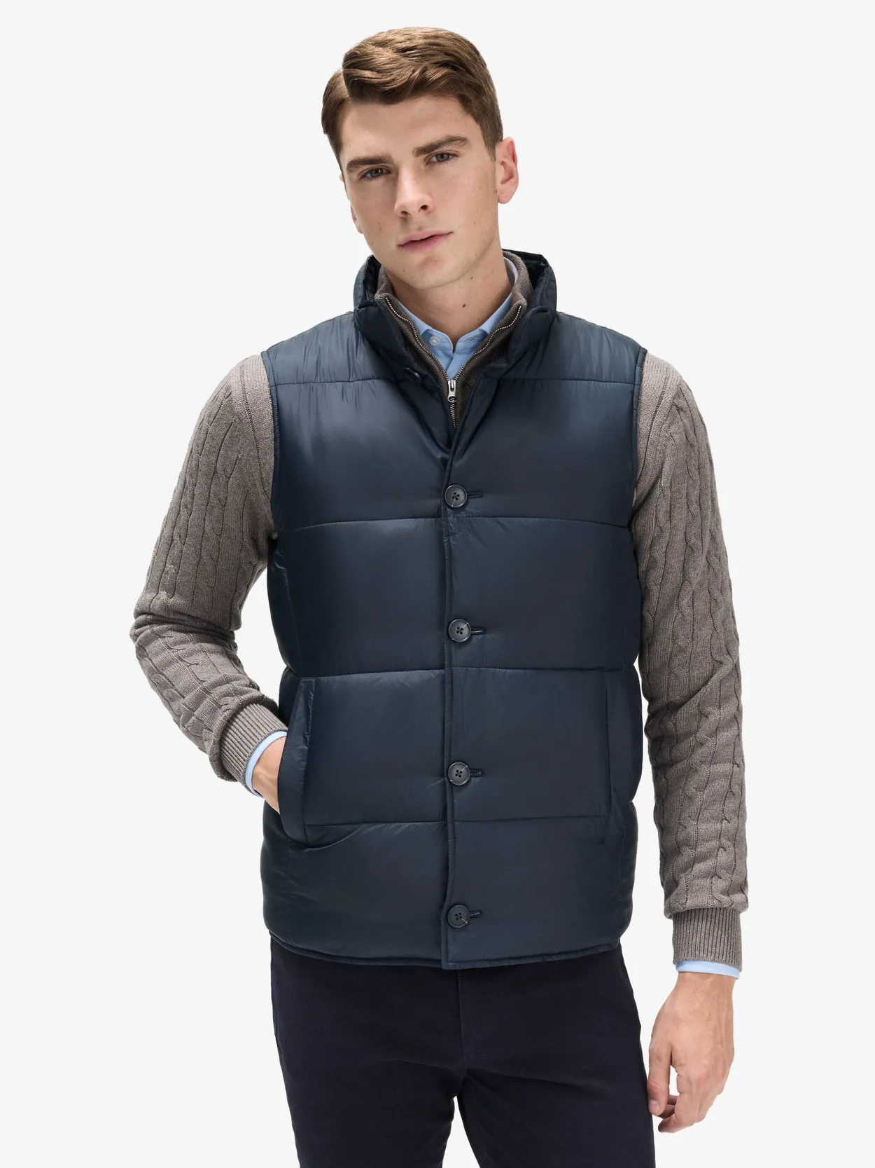 Navy Blue Puffer Vest Porto