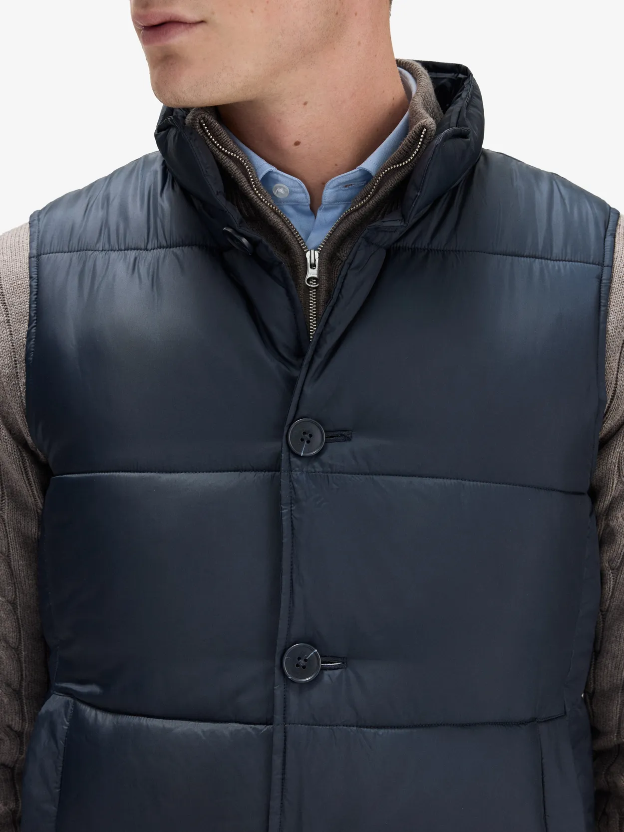 Mens navy blue puffer vest best sale