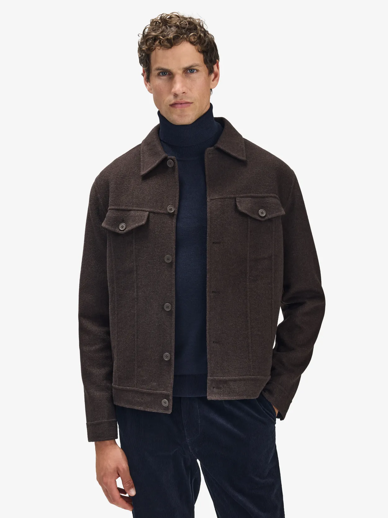 Brown Wool Jacket Flores