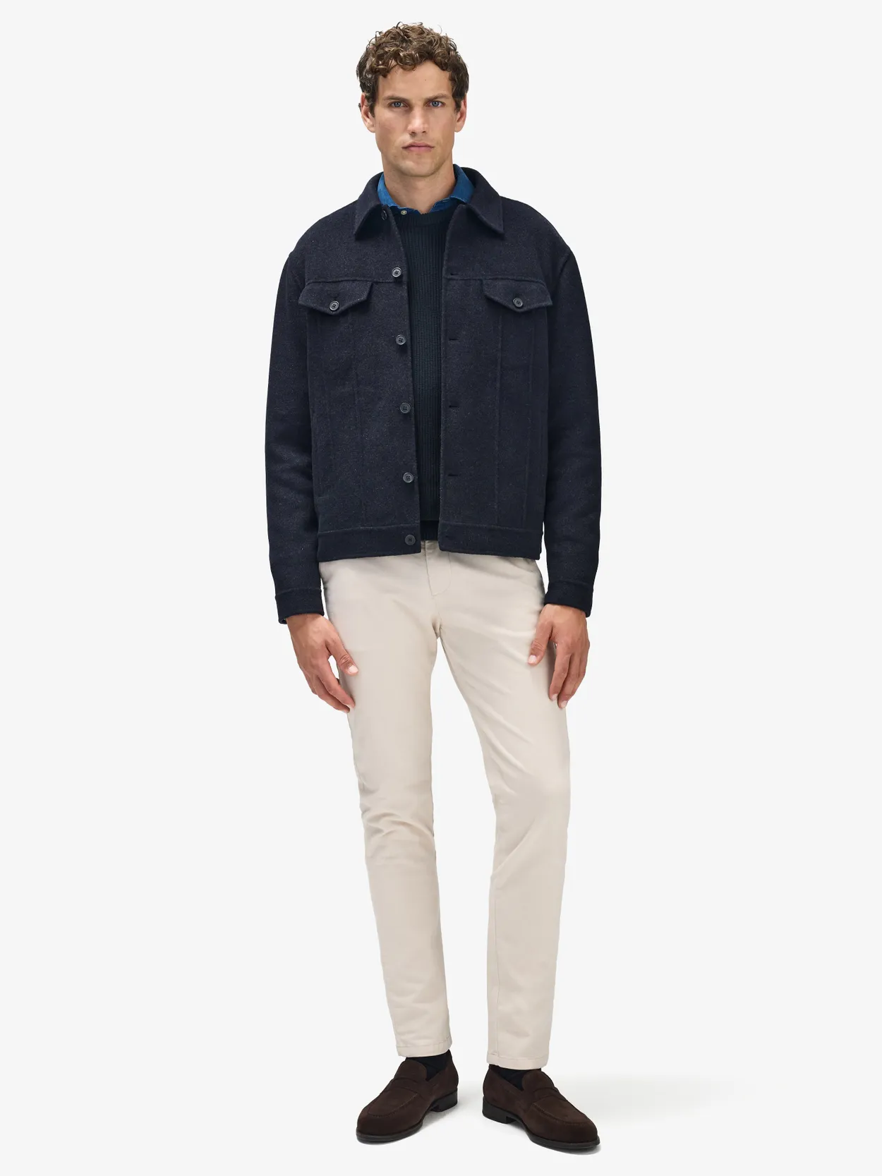 ジャケット・アウター INSCRIRE WOOL BACK OPEN JACKET - NAVY 3 Wool Back Open Jacket – INSCRIRE