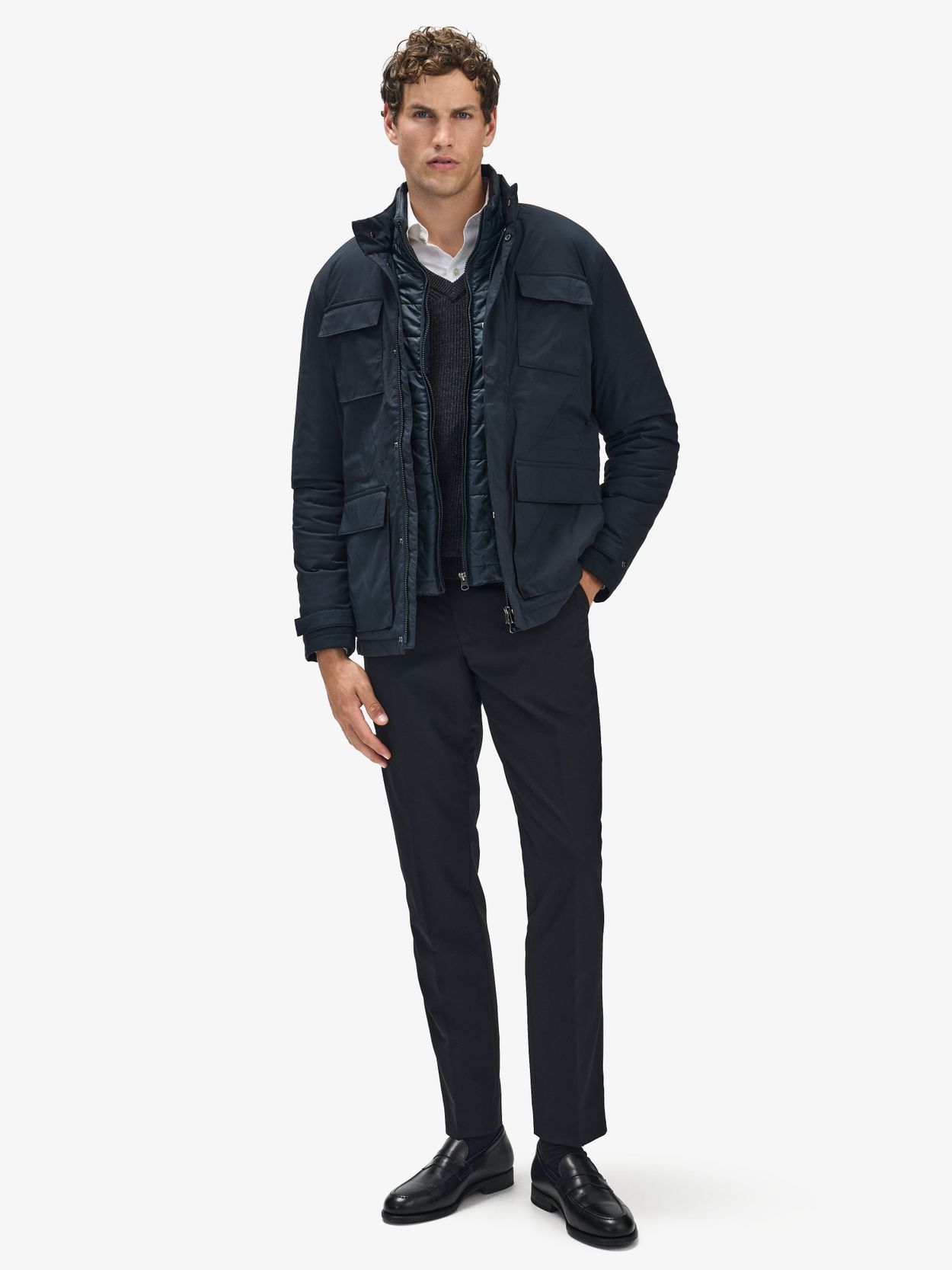 Navy Blue Padded Field Jacket Guarda - Men