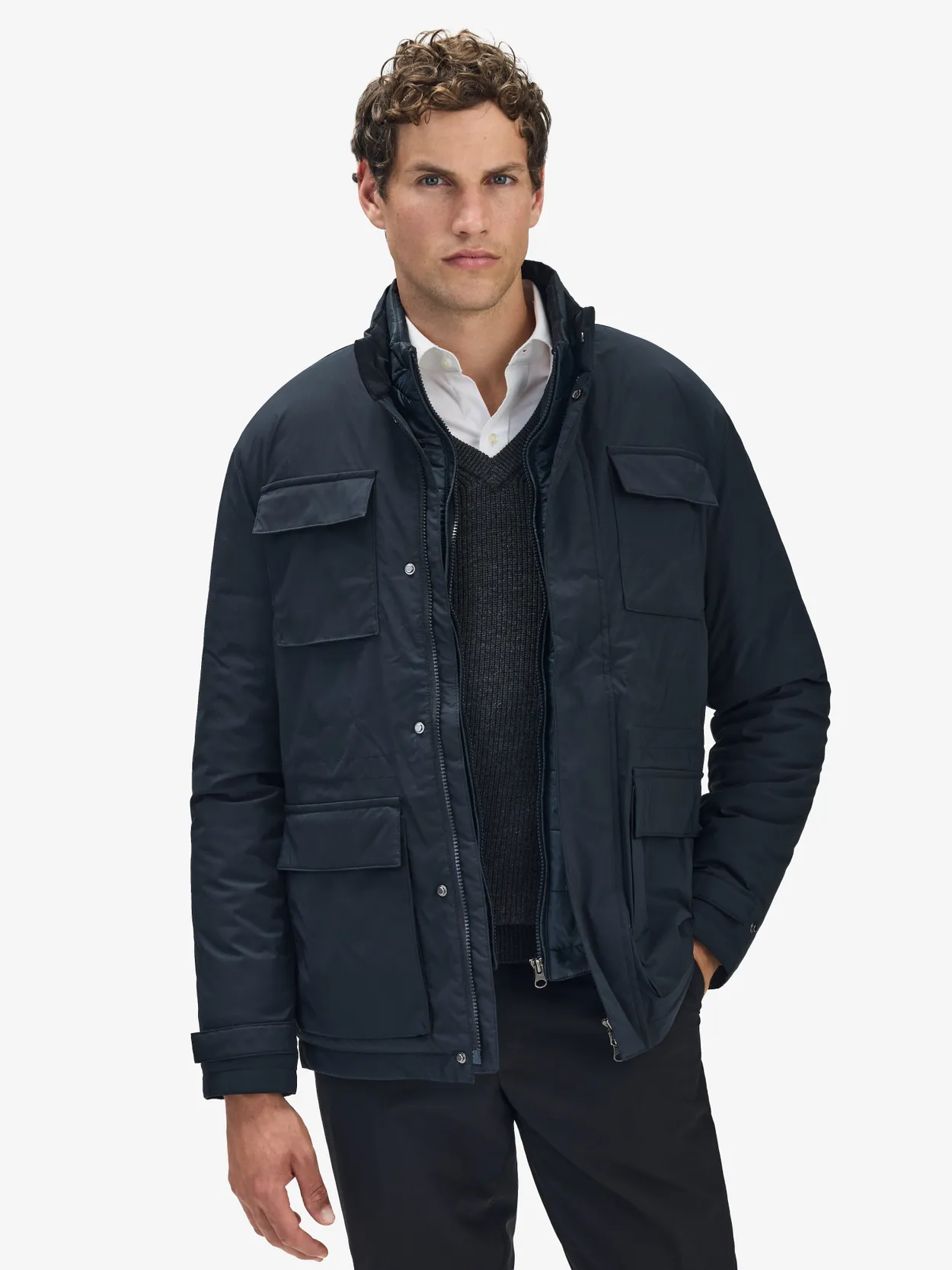 Navy Blue Padded Field Jacket Guarda