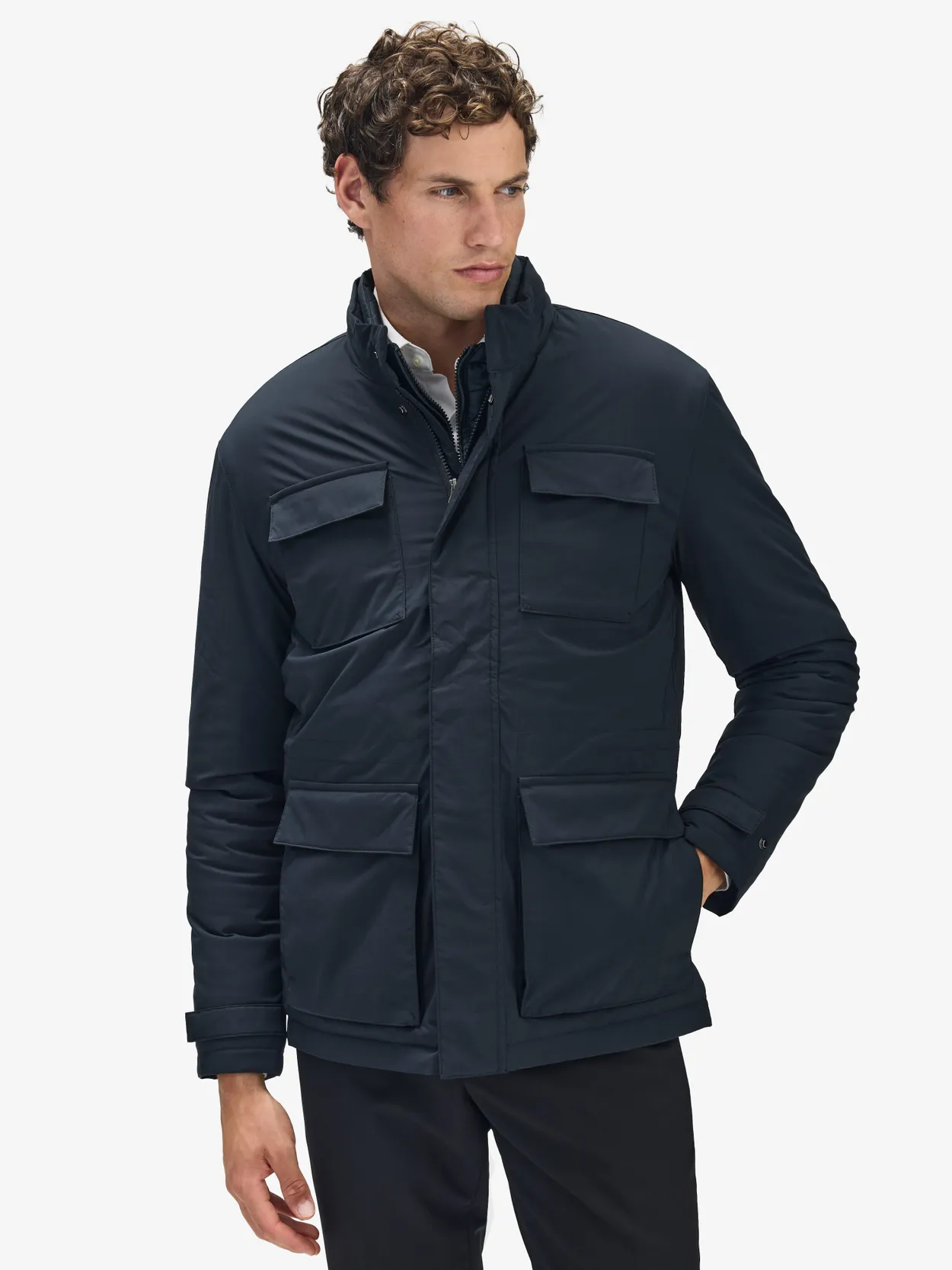 John Henric Men s Navy Blue Padded Field Jacket Guarda Size M