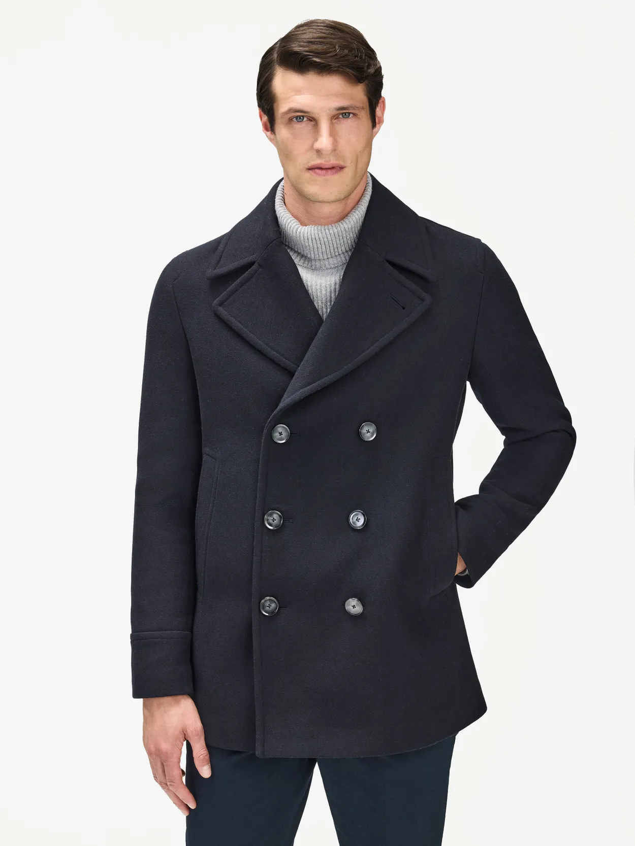 Navy Blue Short Coat Faial