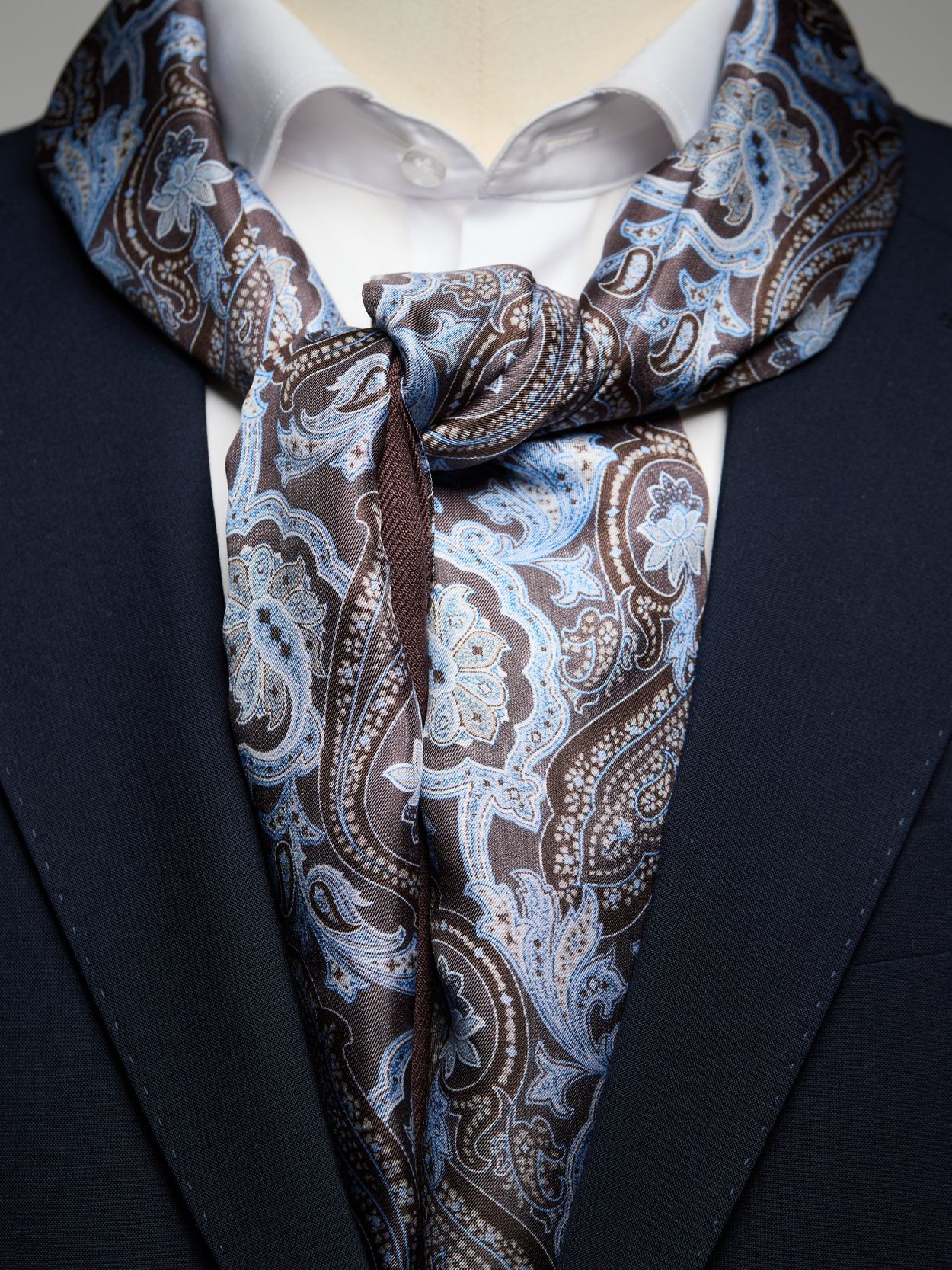 Brown Wool & Silk Scarf