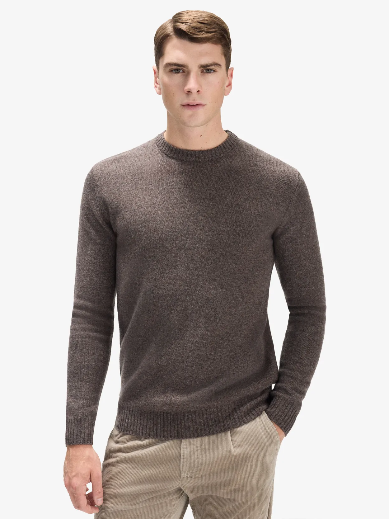 Bruine Cashmere Blend Trui Carl