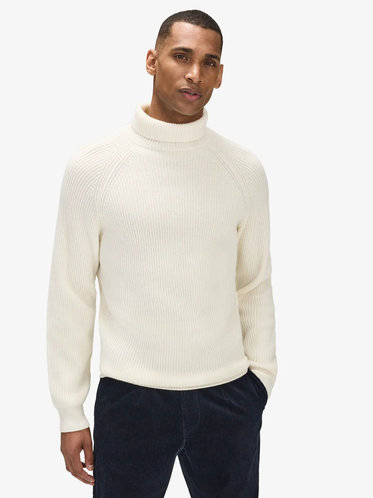 Creme Hvid Cashmere Blend Turtleneck Aron