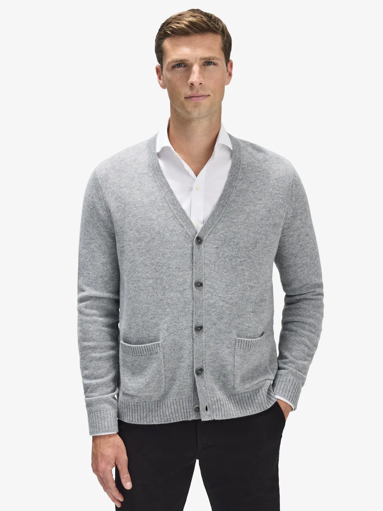 Grey Cashmere Blend Cardigan Esai