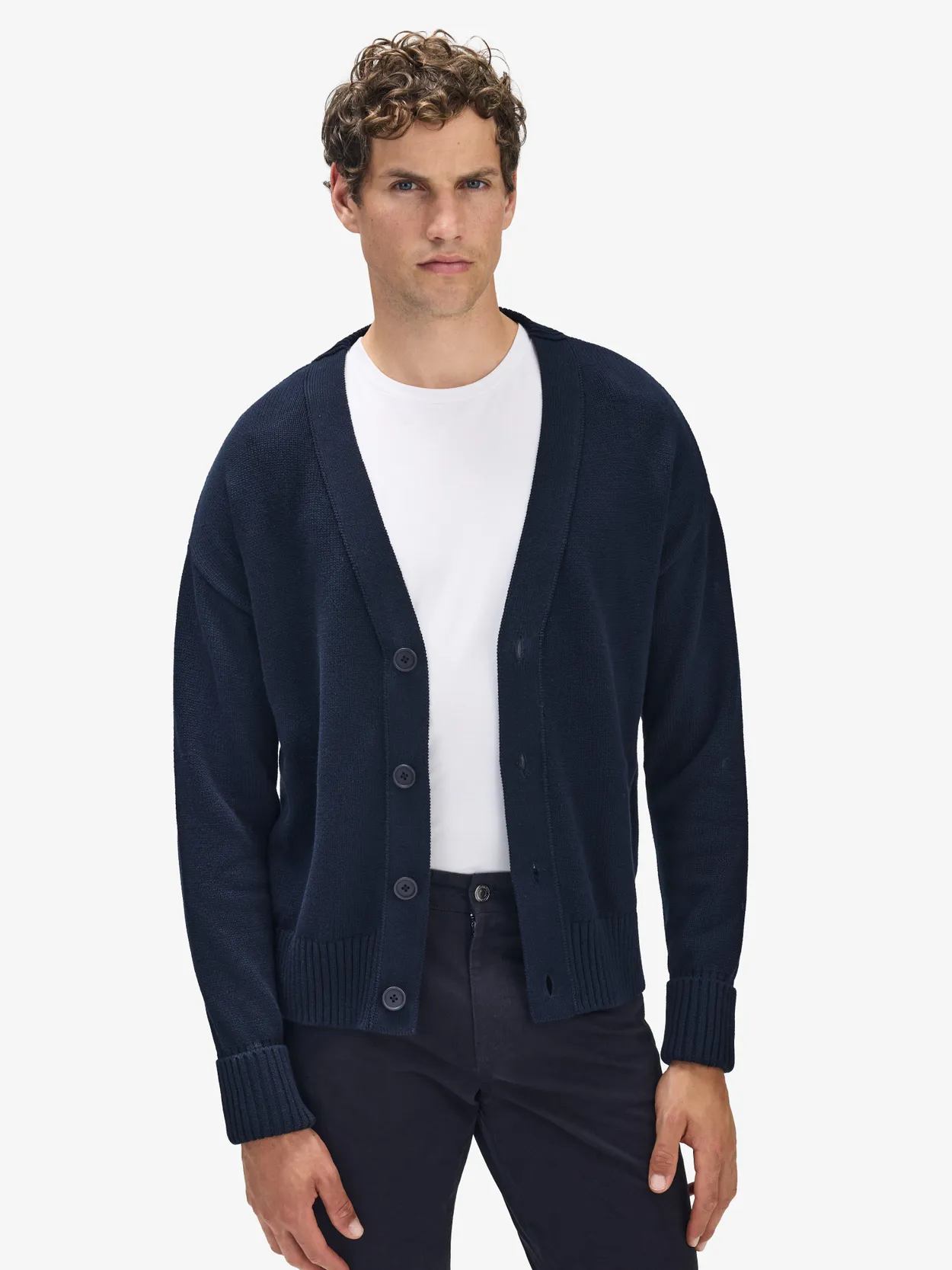 Cardigan en coton bleu marine Alan