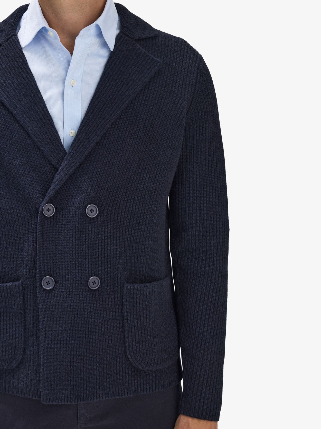 金本監督専用Supreme Herringbone Cardigan Navy Supreme Herringbone Cardigan (SS25) - $188