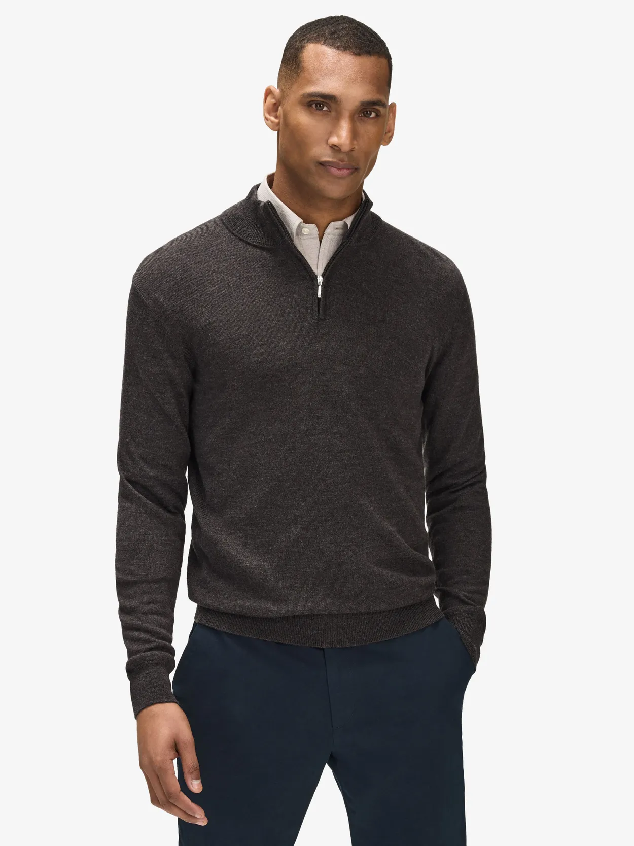 Mens wool sweater with zipper sale