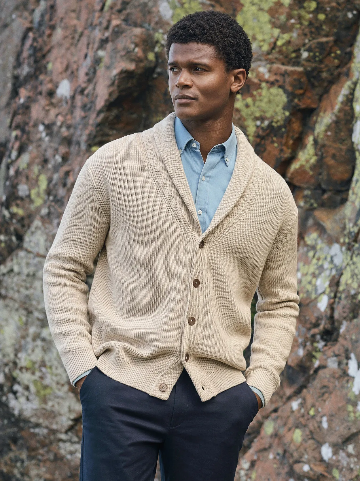 Human Made SWEAT CARDIGAN BEIGE | HUMAN MADE Striped Long Sleeve