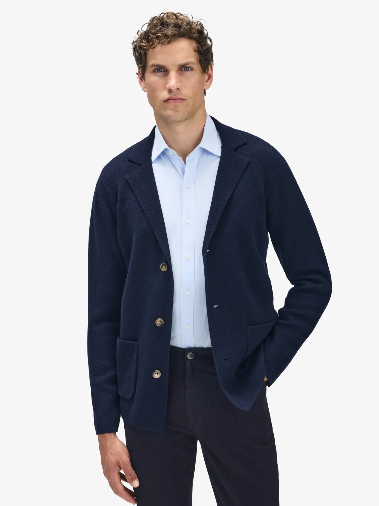 Blazer Tricoté Bleu Aiden