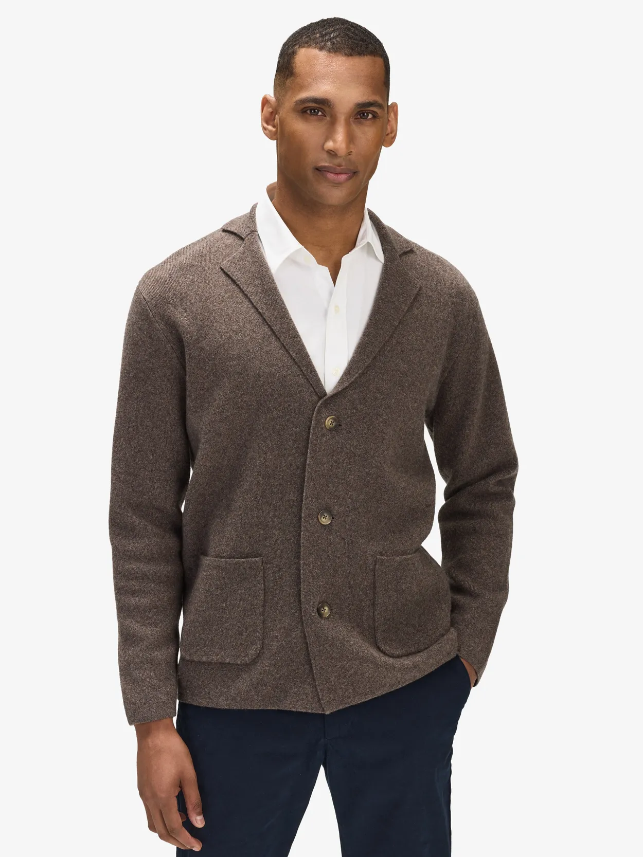 Brun Stickad Blazer Aiden