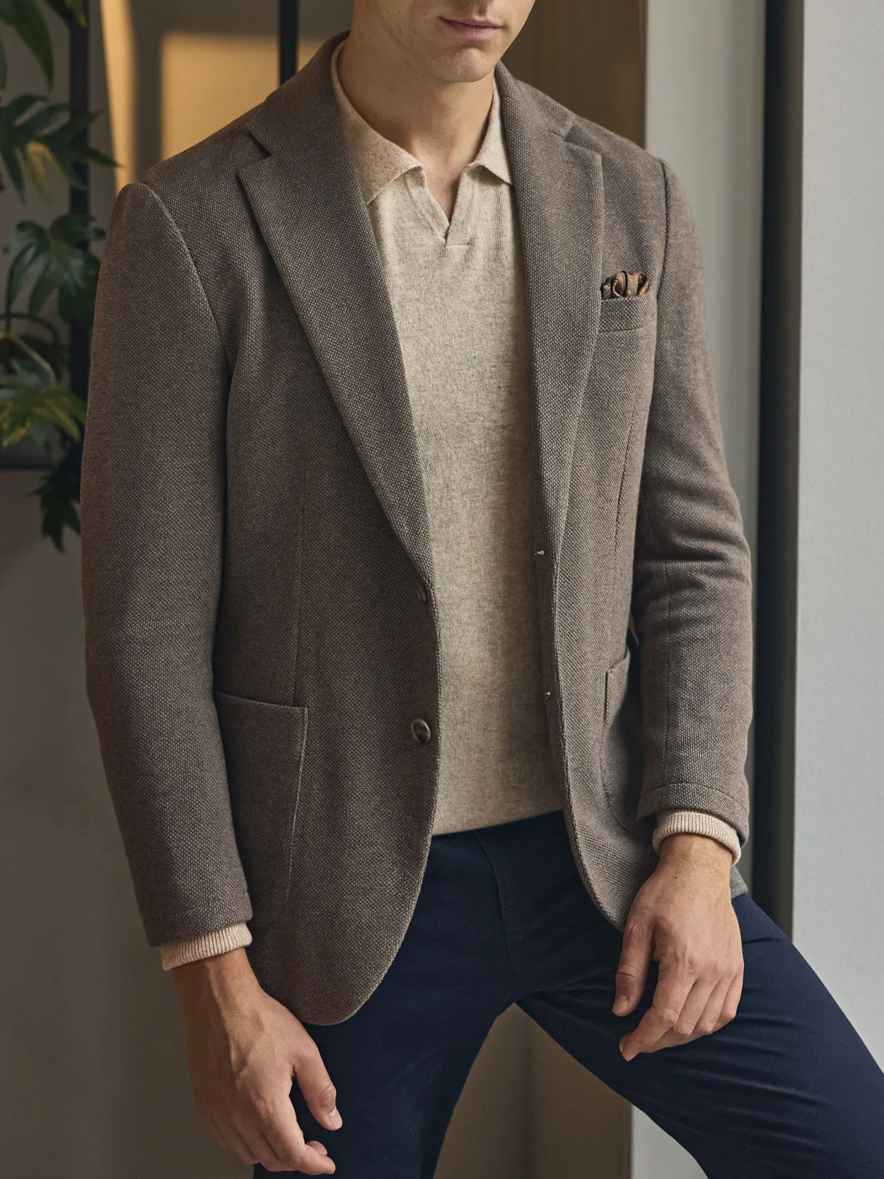 Taupe Strikblazer Theo