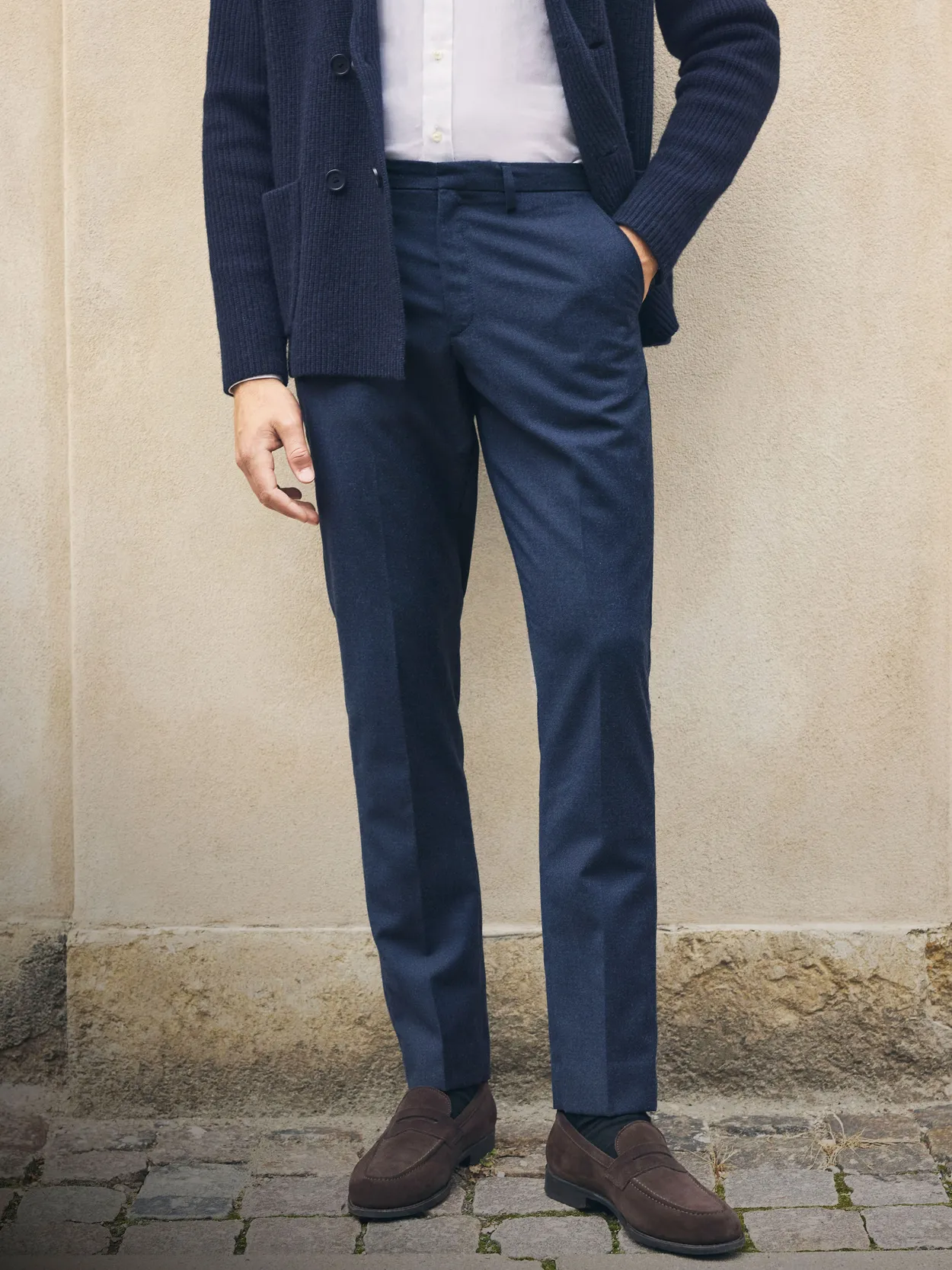 Pantalon en Laine Bleu Marco