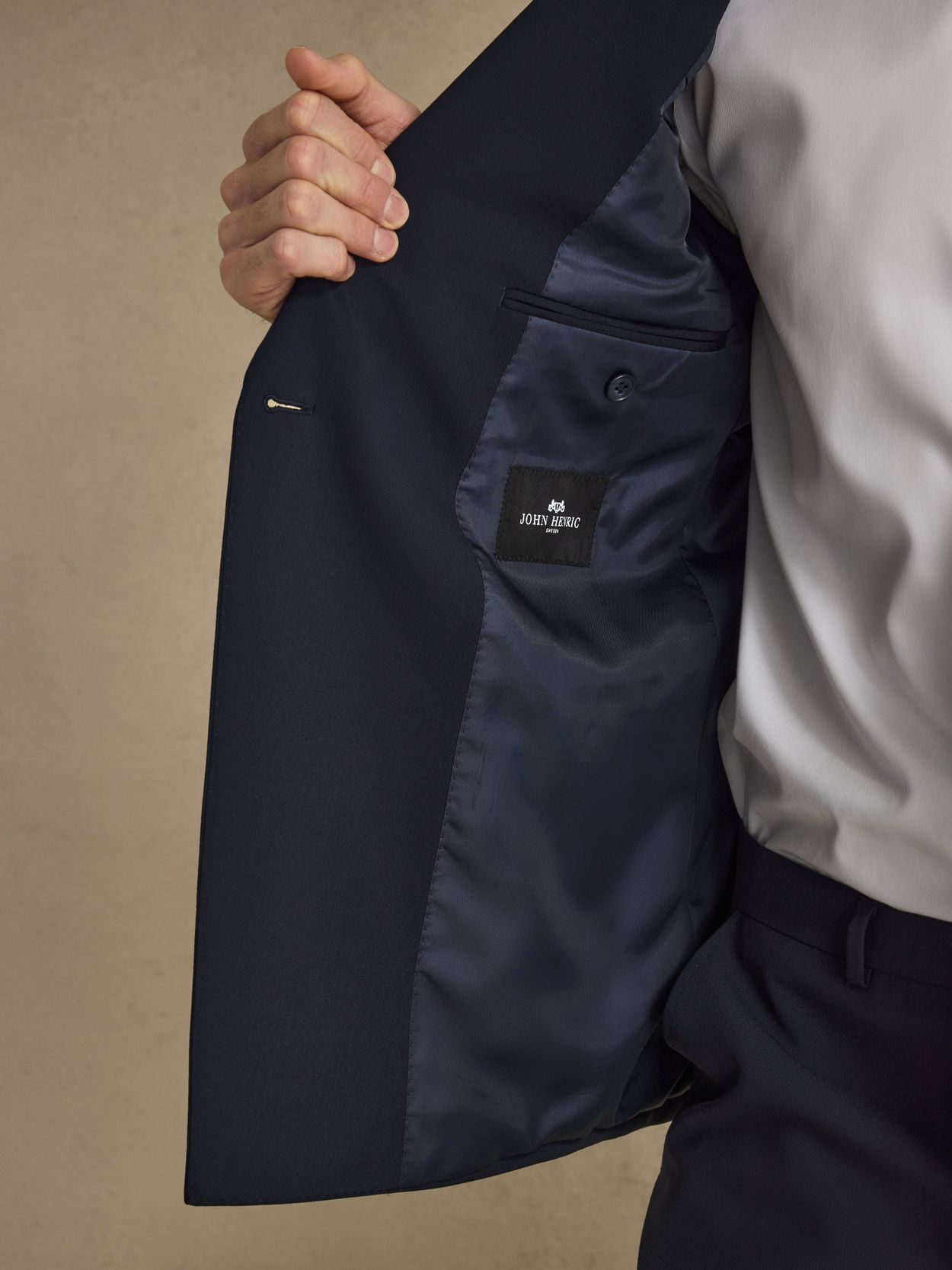 Navy Double Breasted Suit Jacket - Men