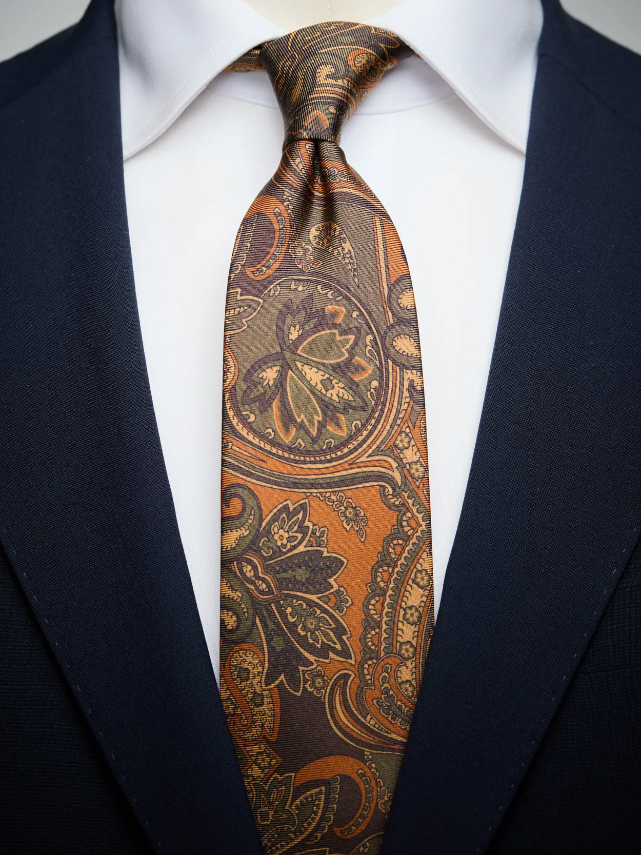 Mørke Orange Paisley Slips