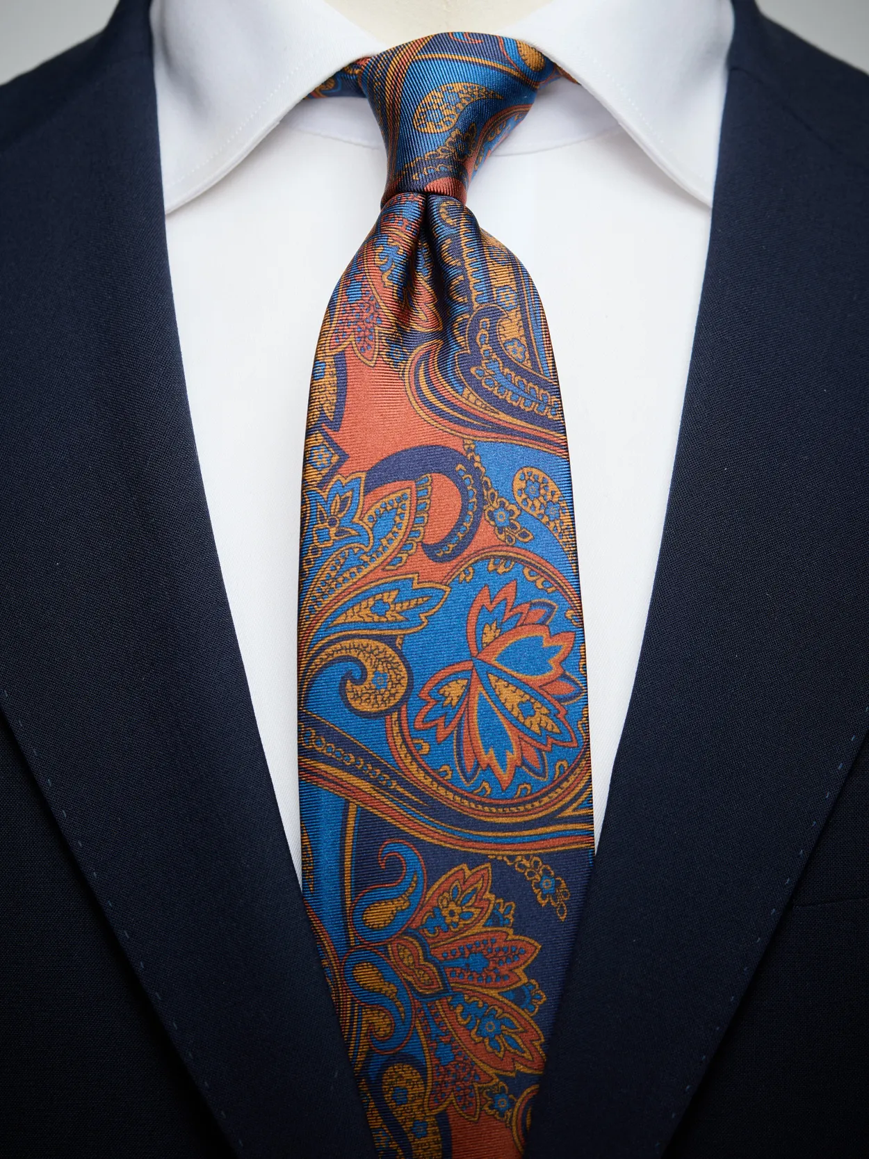 Dark Blue Tie Paisley