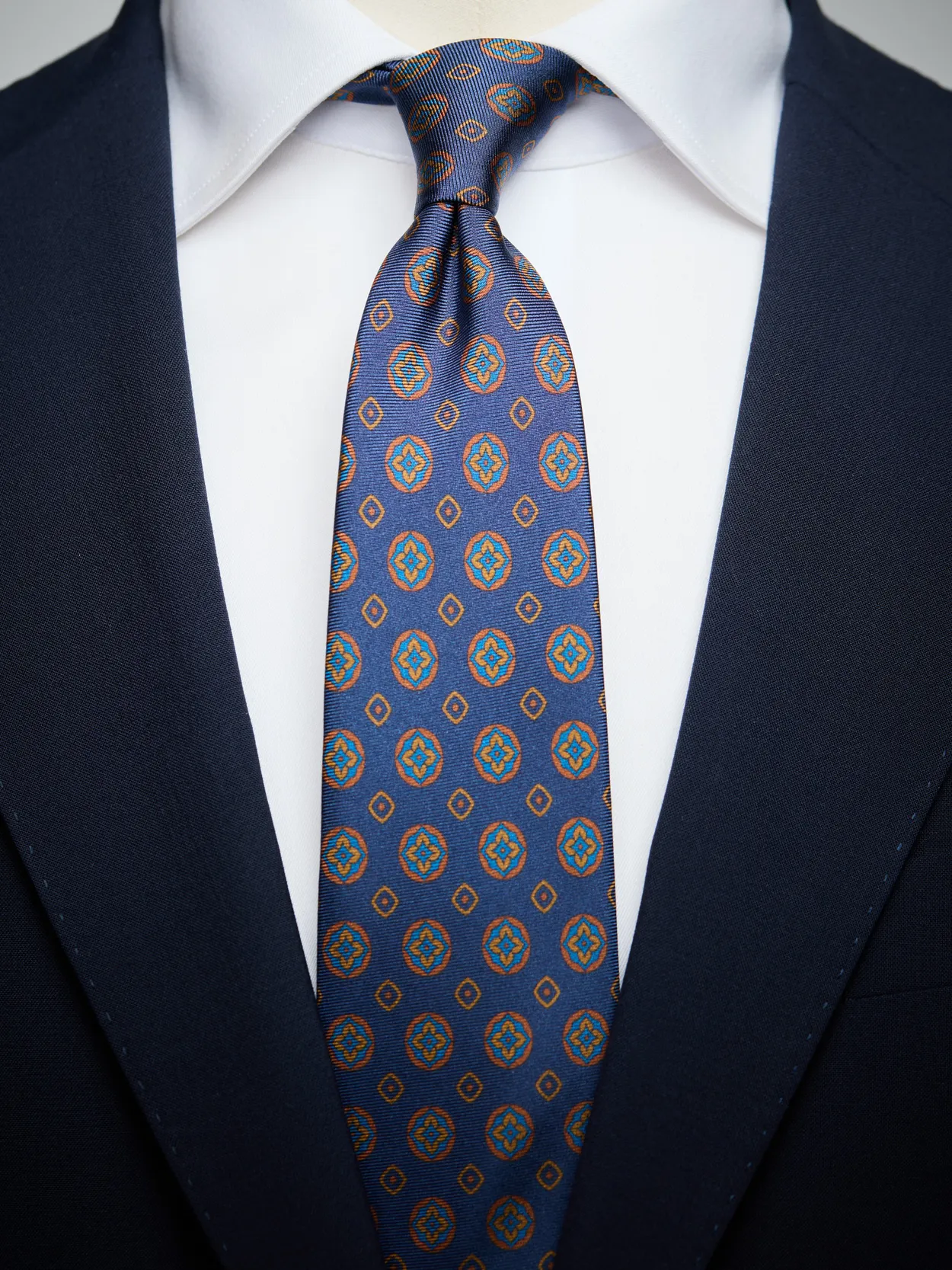 Dark Blue Tie Geometric