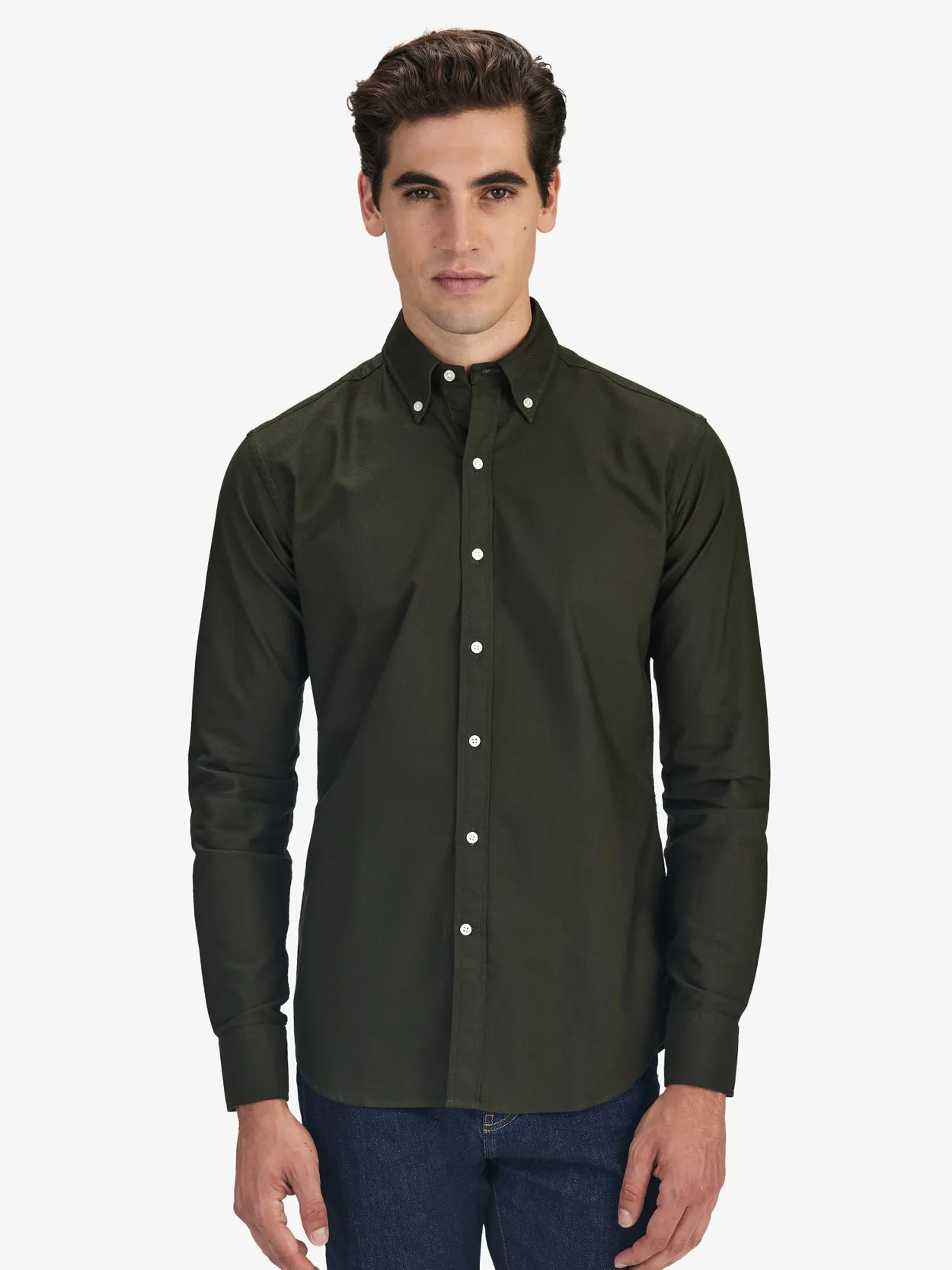 Mørkegrønn Oxford Skjorte