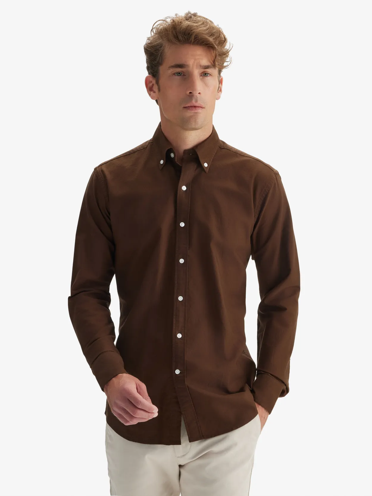 Chemise Oxford Marron