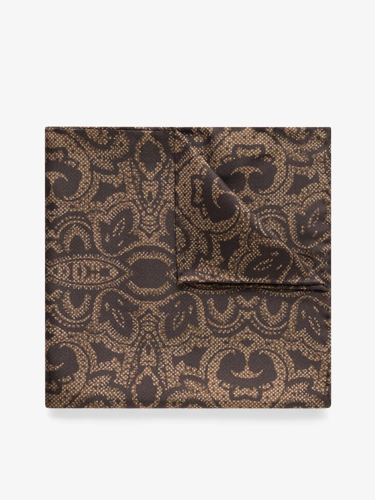 Brown Pocket Square Paisley