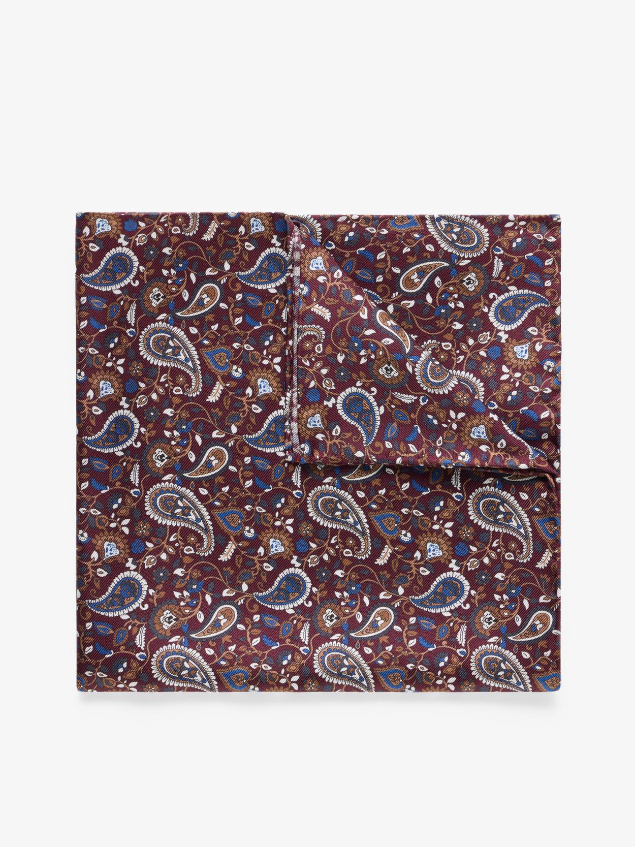 Burgundy Pocket Square Paisley