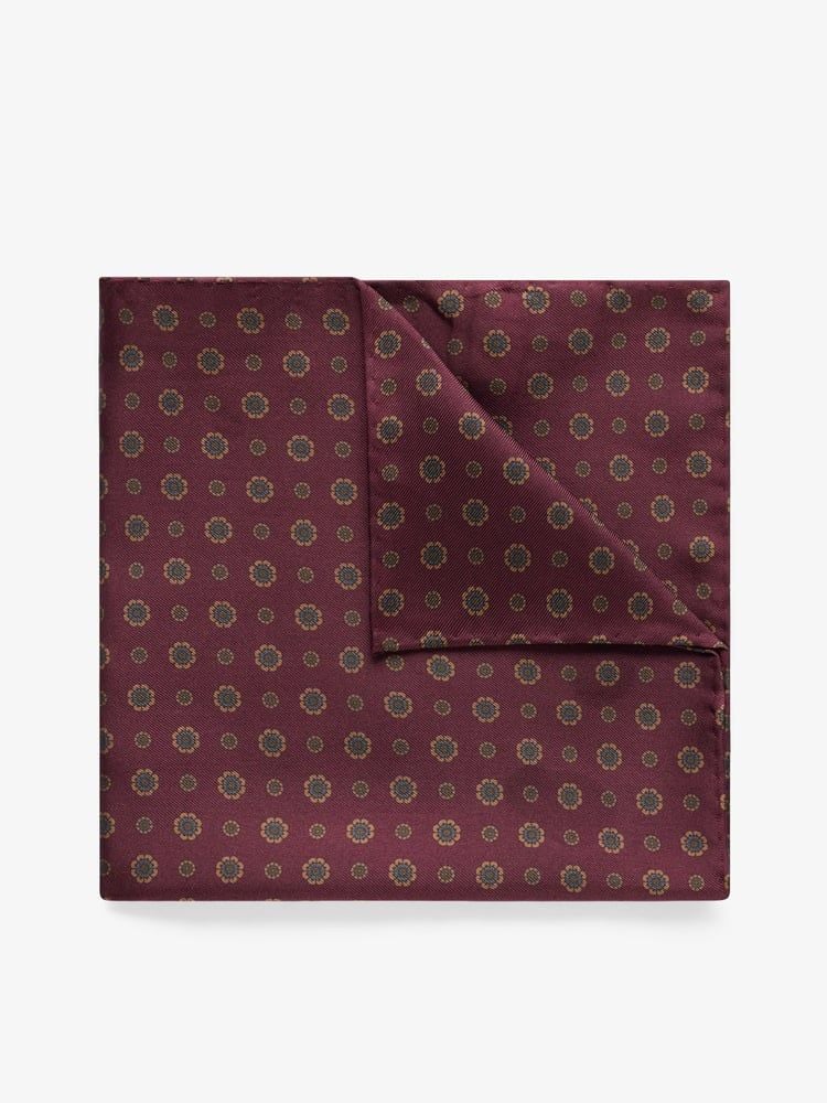 Burgundy Pocket Square Geometric