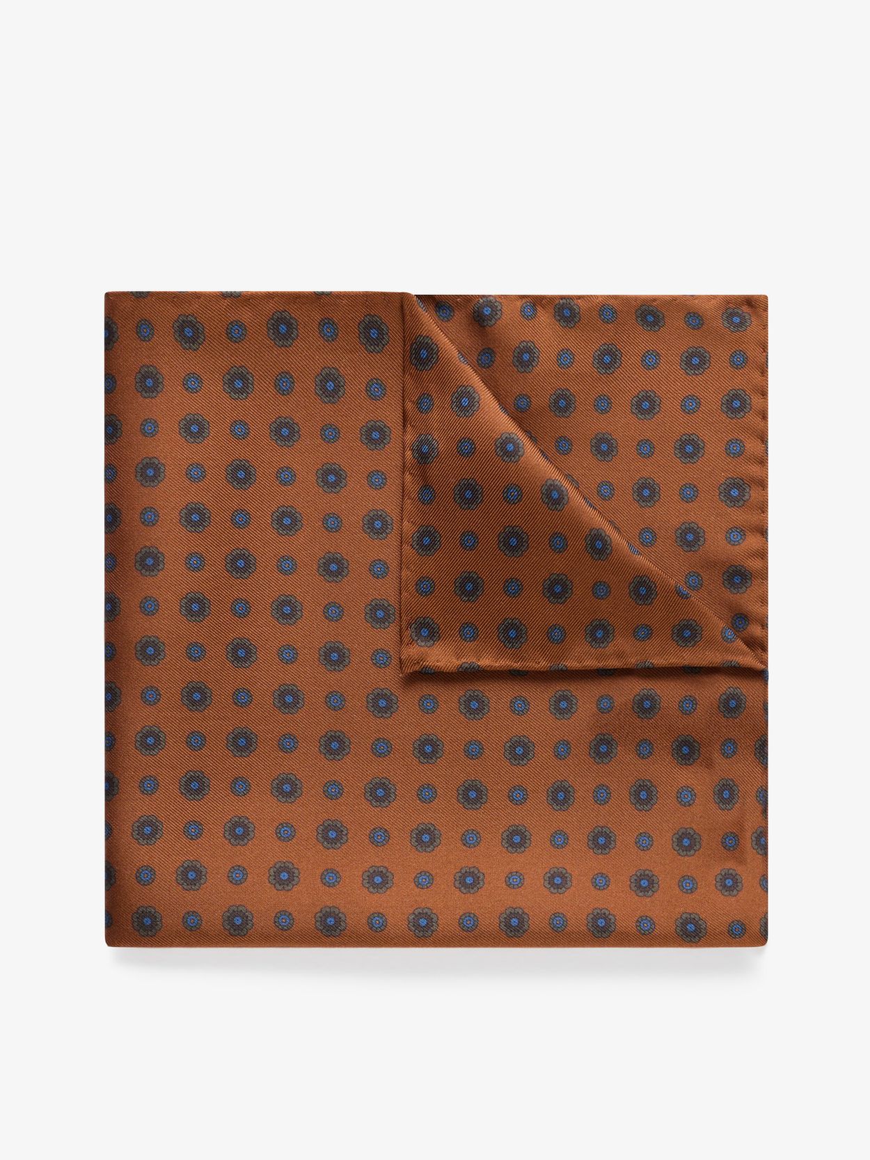 Dark Orange Pocket Square Paisley