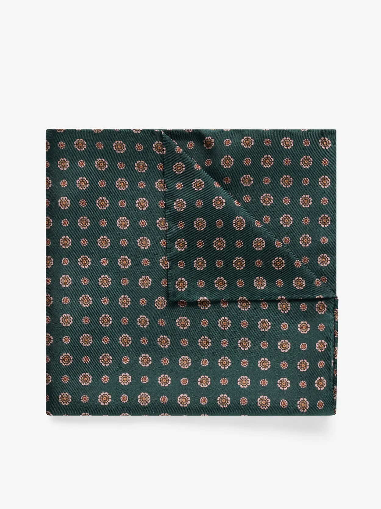 Dark Green Pocket Square Paisley