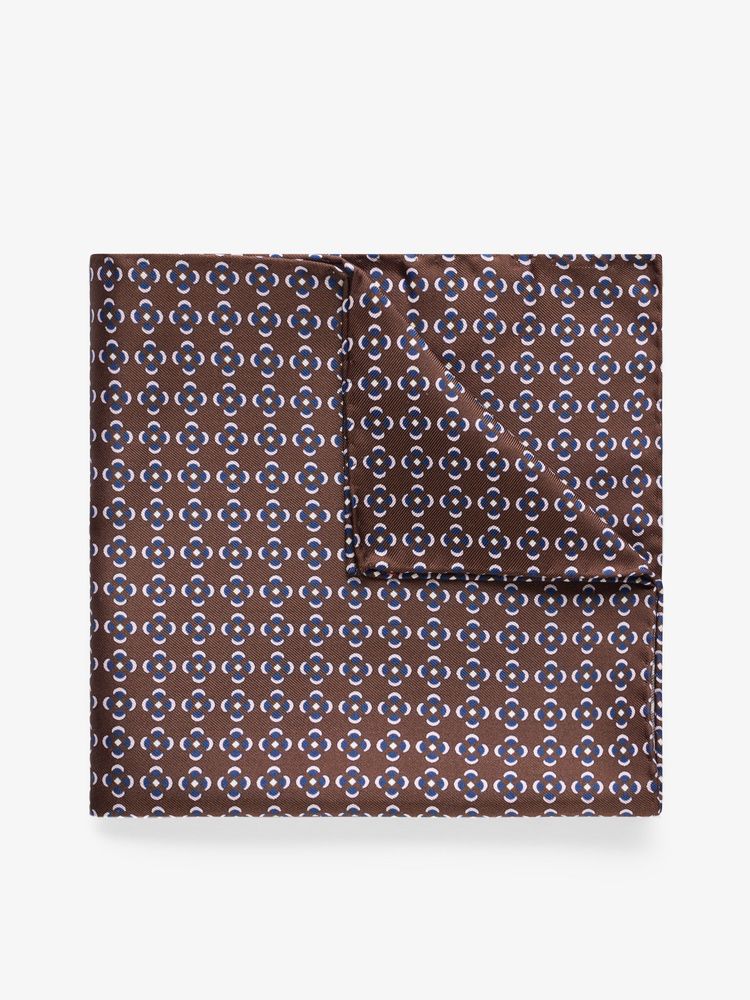 Mouchoir De Poche Homme Dunhill – Marron Uni – Coton Vintage – Très Bon état