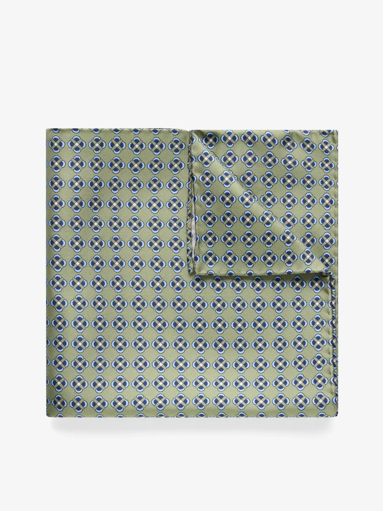 Olive Green Pocket Square Geometric