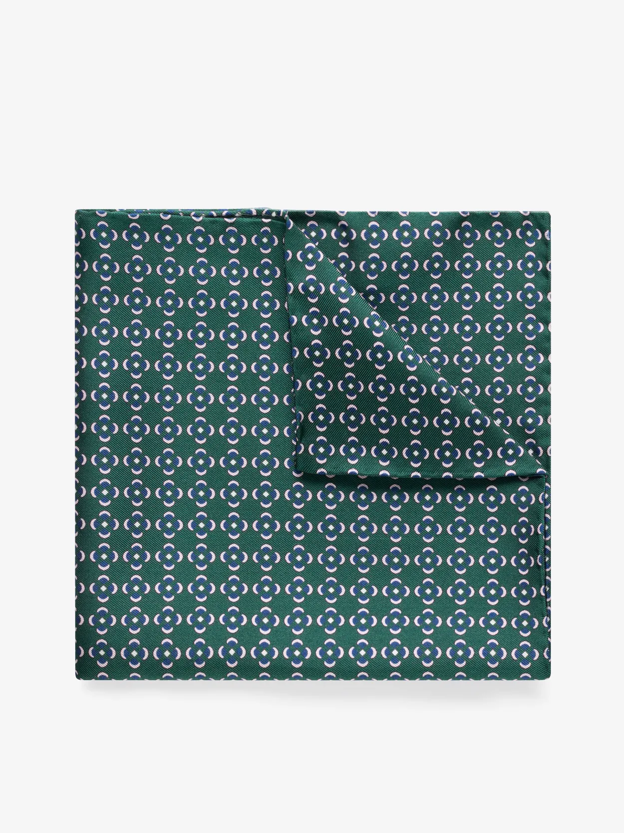 Dark Green Pocket Square Geometric