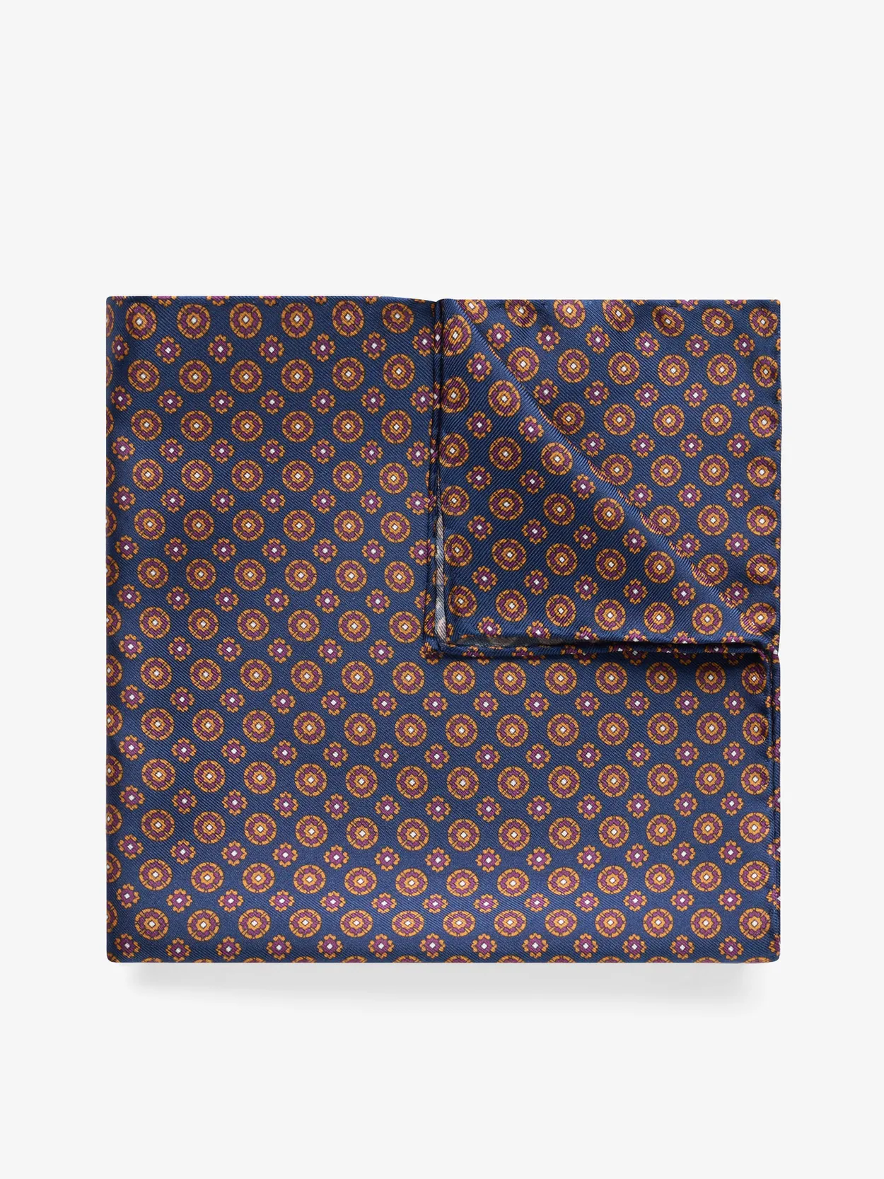 Pochette de Costume Bleu Foncé Géométrique