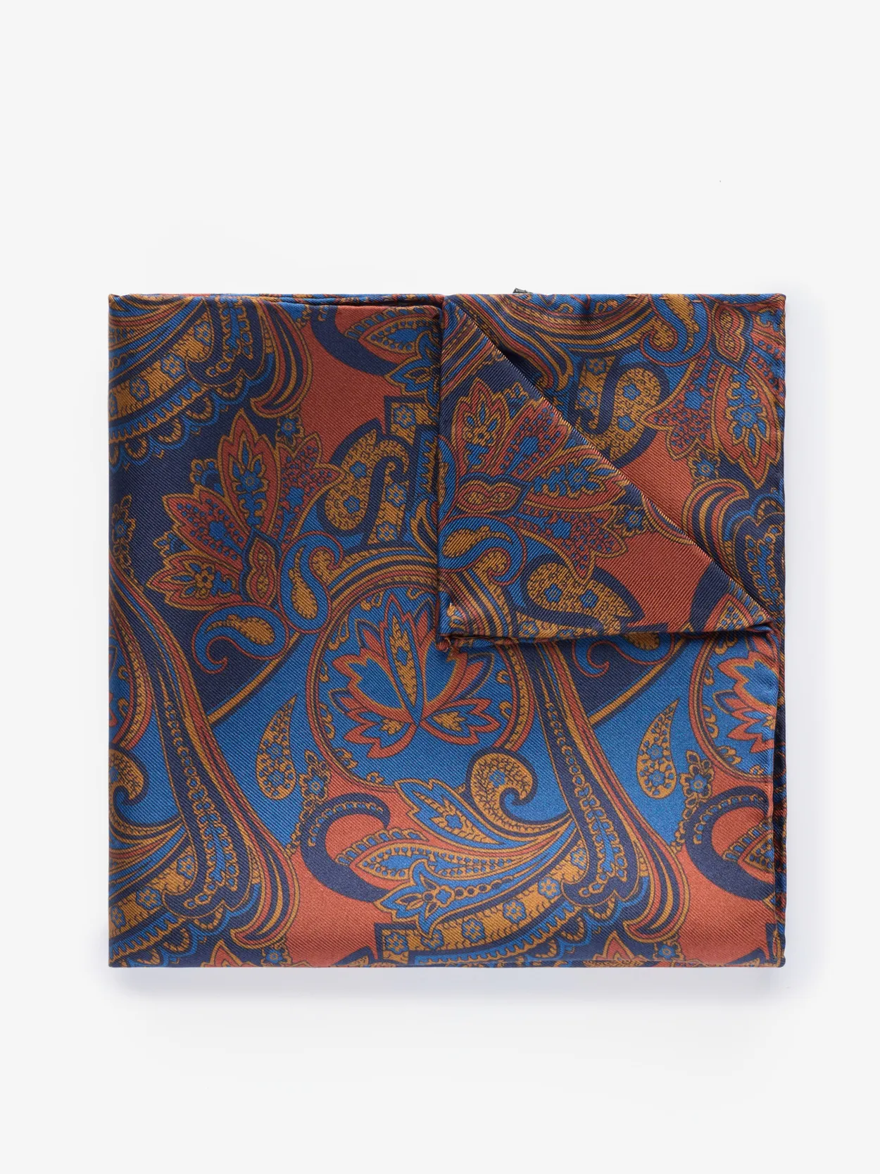 Dark Blue Pocket Square Paisley