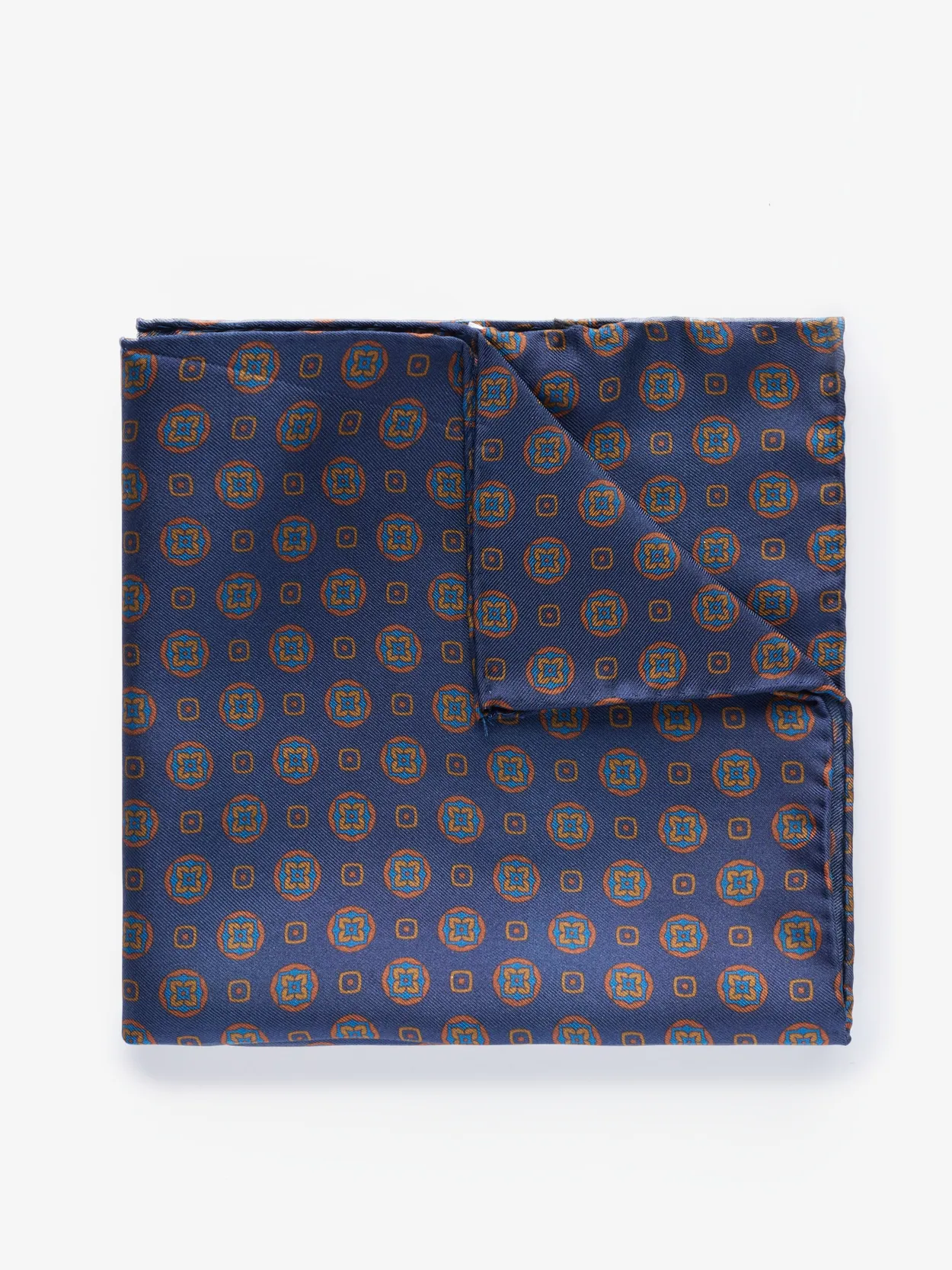 Dark Blue Pocket Square Geometric