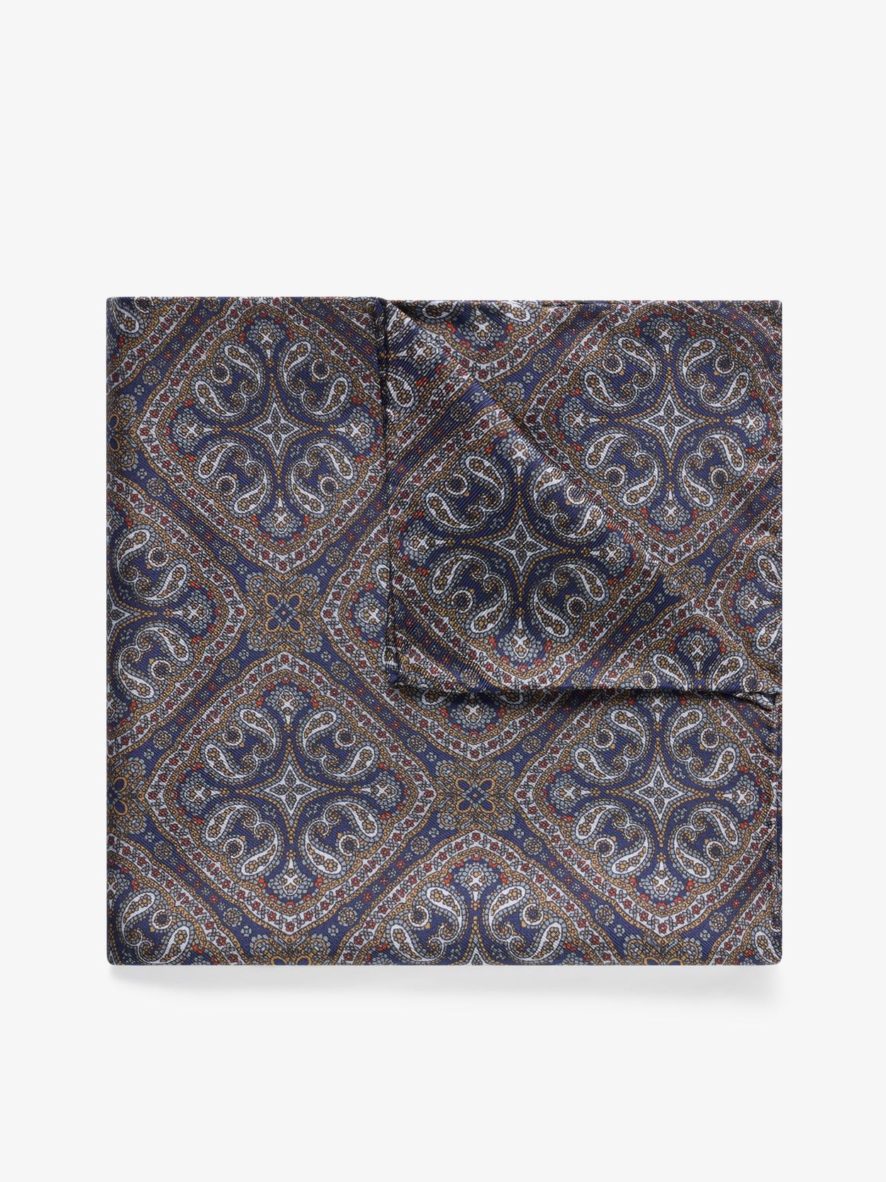 Grey Pocket Square Paisley