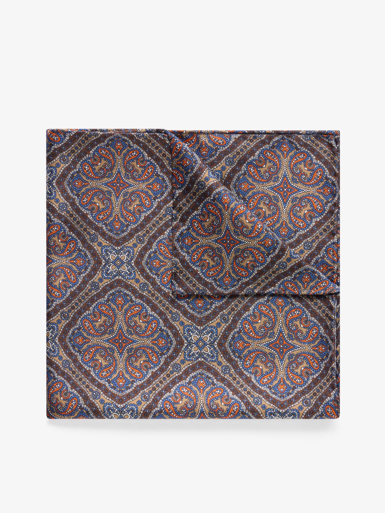 Beige Pocket Square Paisley