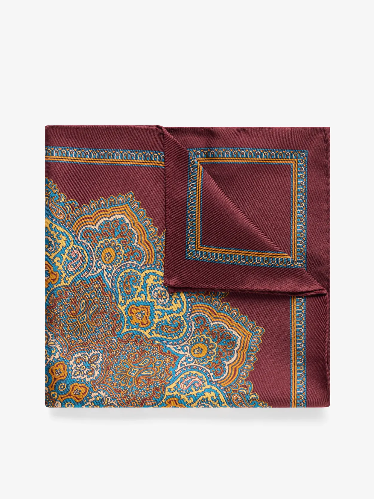 Burgundy Pocket Square Geometric