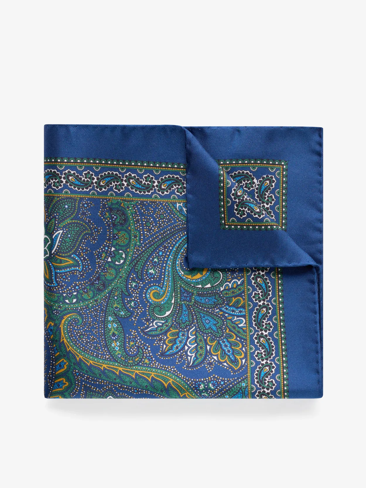 Blue Pocket Square Paisley