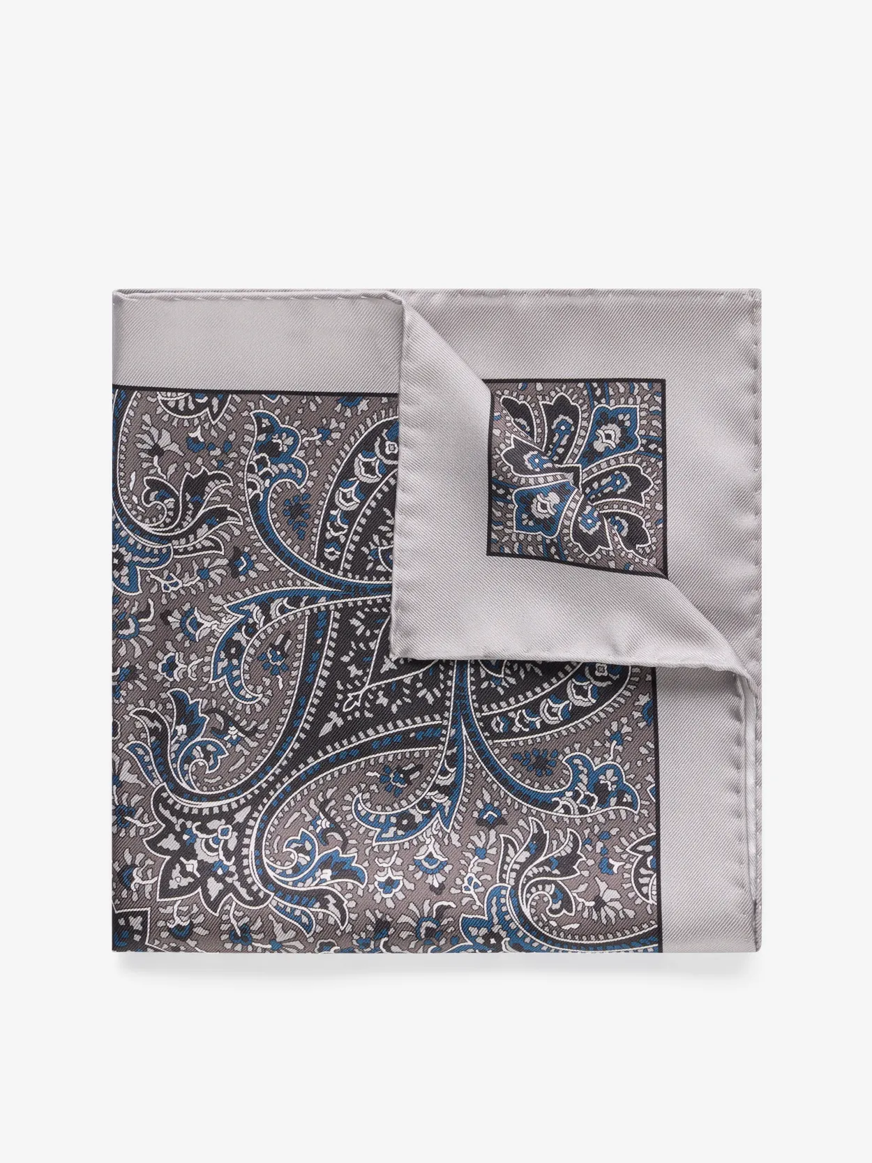 Graues Paisley Einstecktuch