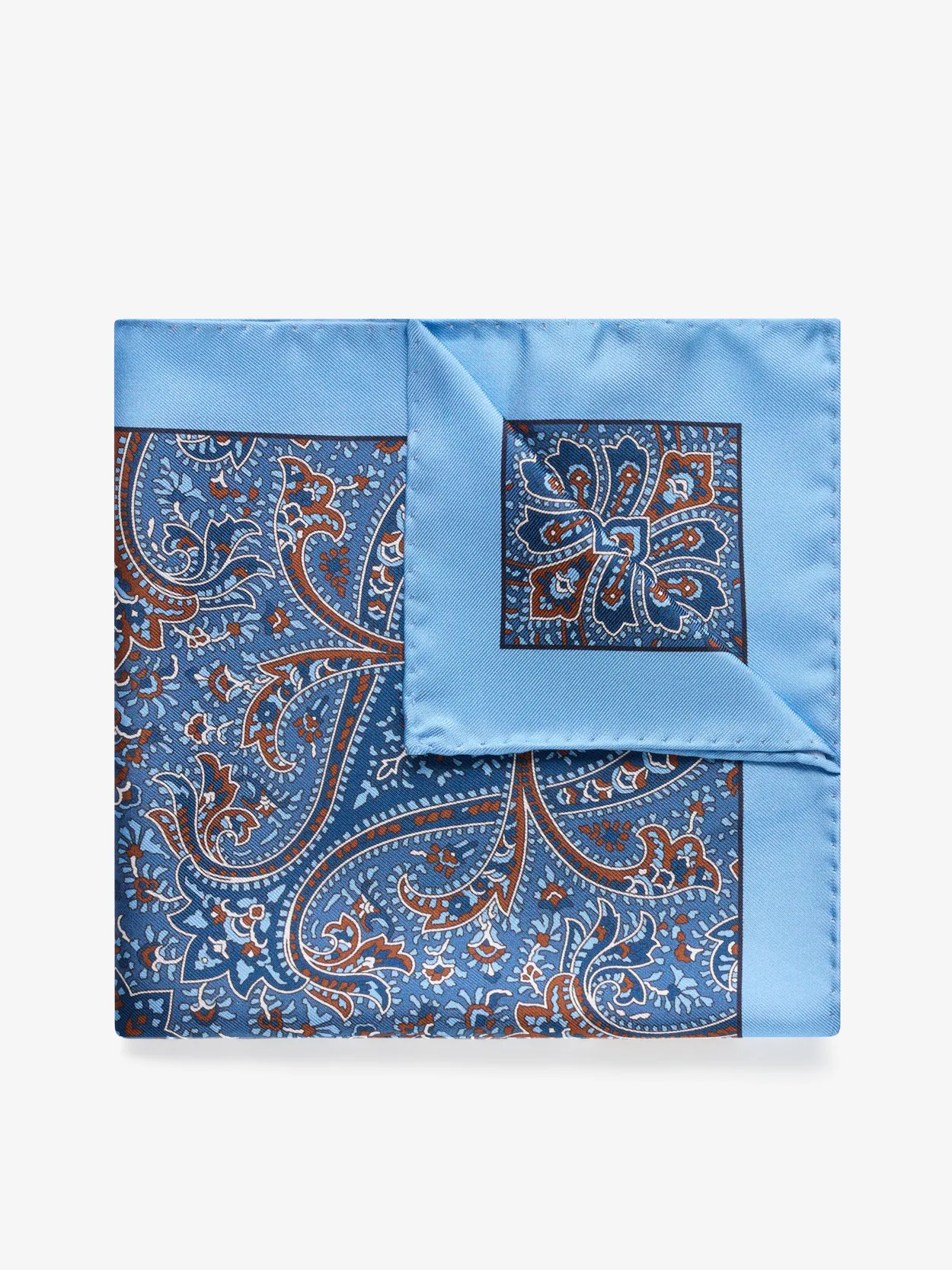 Blue Pocket Square Paisley